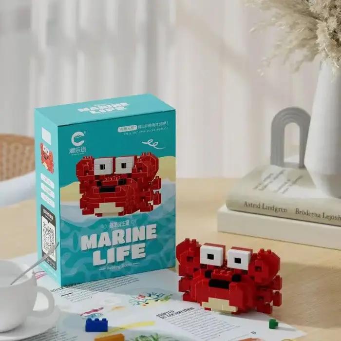 Blocs de construction de particules d'animaux du monde océan créatif, jouets pour enfants, Mini modèle Animal, jouets éducatifs, Construction Compatible