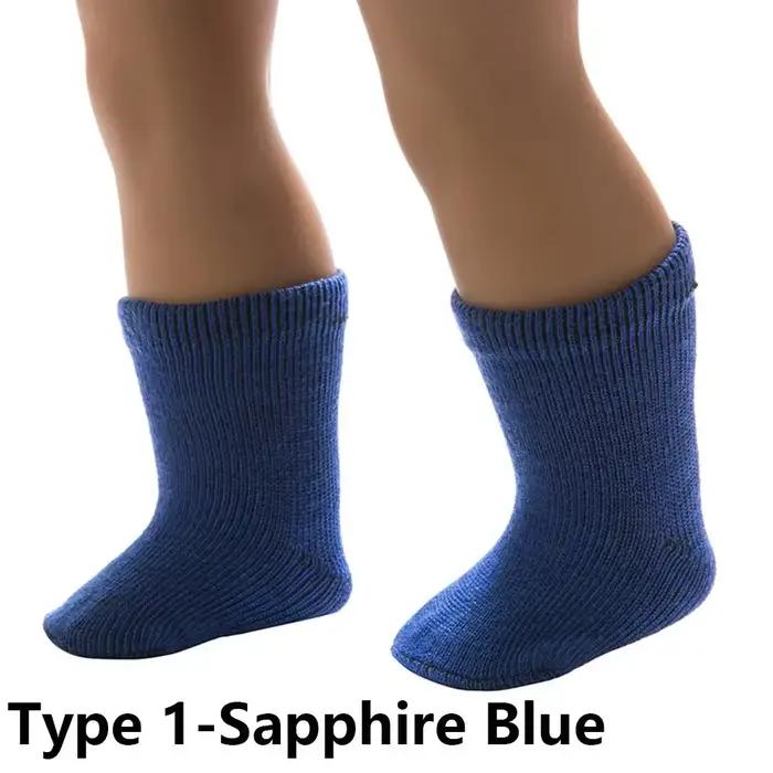 1 paire de chaussettes de couleur unie pour poupée de 18 pouces et vêtements