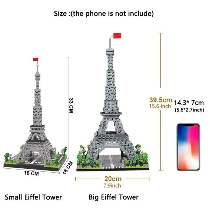 Ensemble de mini blocs de construction Tour Eiffel de Paris