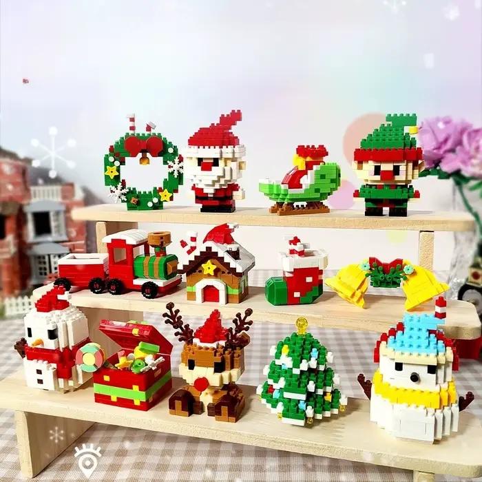 Cadeaux de noël série de blocs de construction père