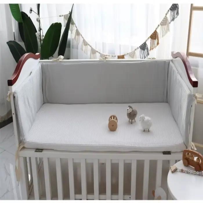 Ensemble de pare-chocs de berceau de bébé lavable en coton gaufré une pièce pour les nouveau-nés pour empêcher les bosse