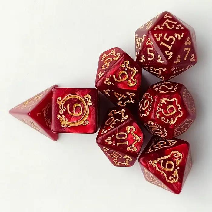 Ensemble de 7 dés Dnd, 7 pièces/ensemble avec motif de Dragon, dés à facettes multiples, jeu de société, cadeaux, accessoires de divertissement