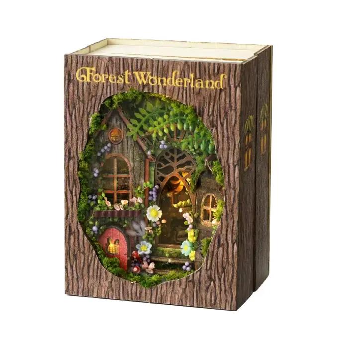 Maison de poupée Miniature en bois, bricolage, forêt du pays des merveilles, puzzle 3D, petite maiso
