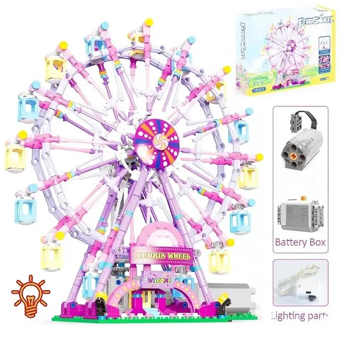 ZKZC City Friends MOC blocs de construction de grande roue rotative briques électriques avec jouets légers pour enfants