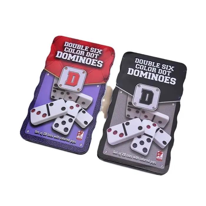 Dominos Double Six, jeu de dominos avec 28 tuiles à points colorés