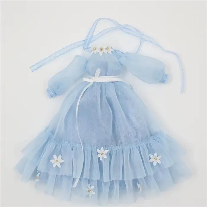 DBS – robe bleue en dentelle pour poupée Blyth