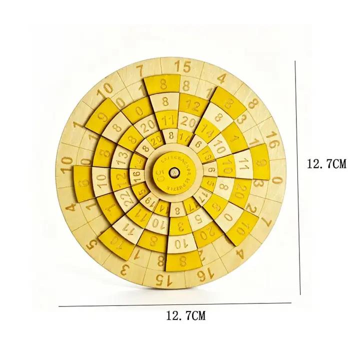 Puzzle Numérique Rotatif en Bois Montessori – Casse-têtes Mathématiques pour Enfants – Test IQ – Jouets Éducatifs – Idées Créatives