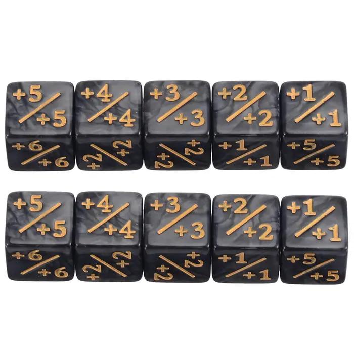 Compteurs de dés pour jeu de table, 10 pièces, négatifs positifs + 1 à 1, amusant