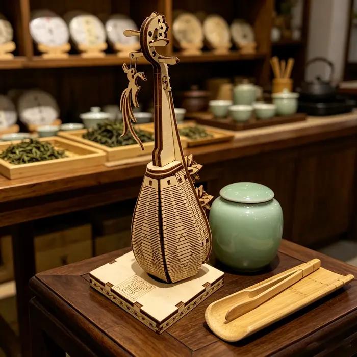 Kit de puzzle d'instrument musical Pipa en bois à faire soi-même