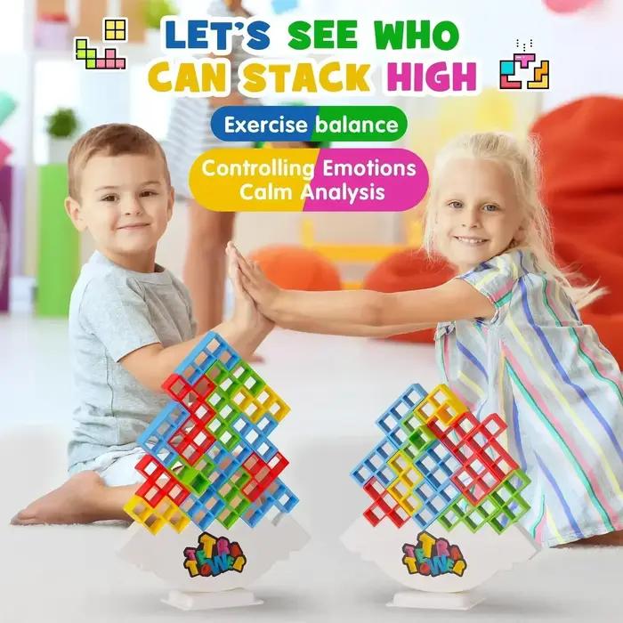 Puzzles Tetra Tower Fun Balance empilable jeu de société de construction pour enfants adultes amis équipe dortoir jeu familial cadeaux de fête de nuit