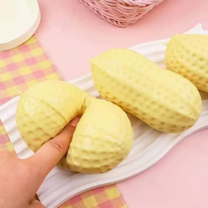 Balle anti-stress en forme d'arachide, jouet à presser, jouet sensoriel doux comme du beurre, jouet anti-stress à rebond lent, cadeaux surprise