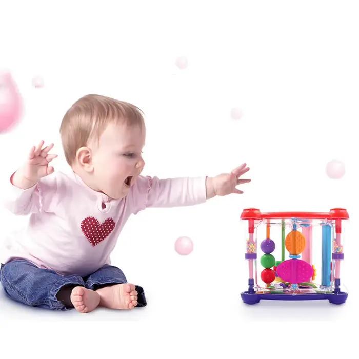 Cube de jeu d'activité pour bébé de 0 à 12 mois, développement infantile, hochet, jouet, nouveau-né, garçon, fille, jouets de face