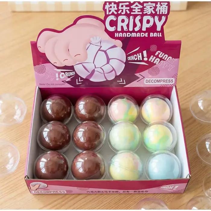 Jouet sensoriel anti-stress en cire craquante et croustillante en forme de chocolat, avec contrôle vocal, balle colorée à presser pour soulager le stress
