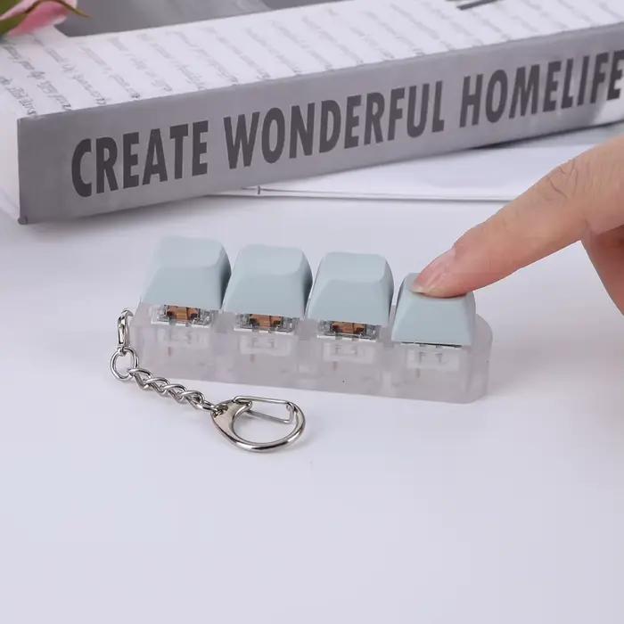 Keycap Keycap Fidget Keychain, 4 prédire Keyboard, Decompression Toys, DIY Keychain Toys, Adult Gift