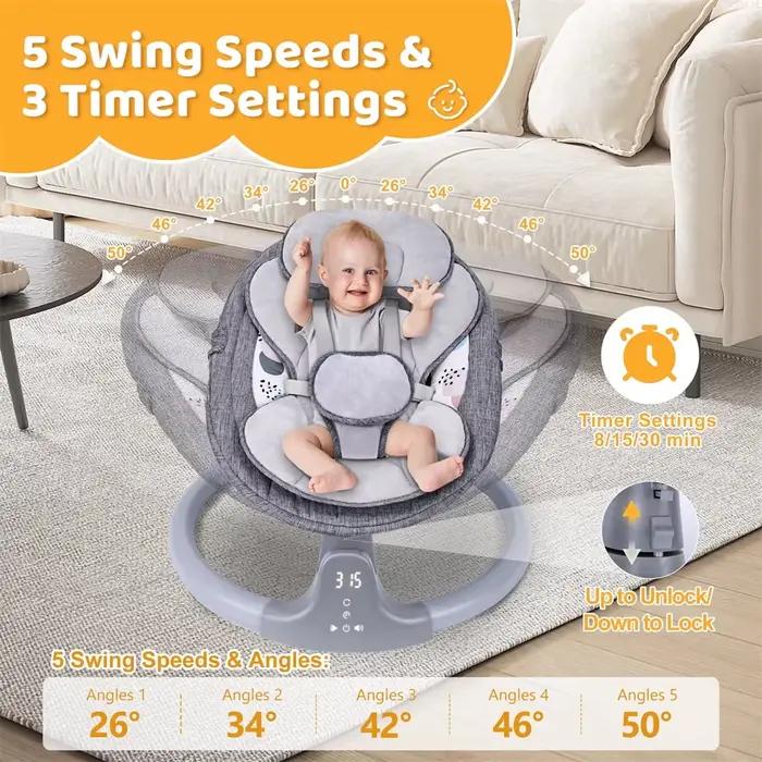 Berceau électrique pour bébé avec moustiquaire, chaise à bascule Portable pour bébé, Bluetooth, musi