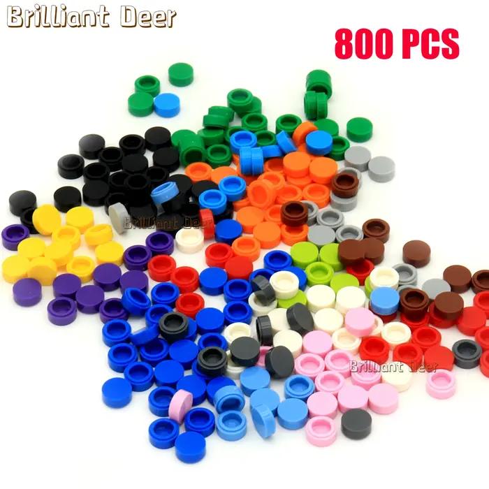 800 pièces carrelage plat 1x1 points briques rondes 35381 98138 MOC bricolage blocs de construction