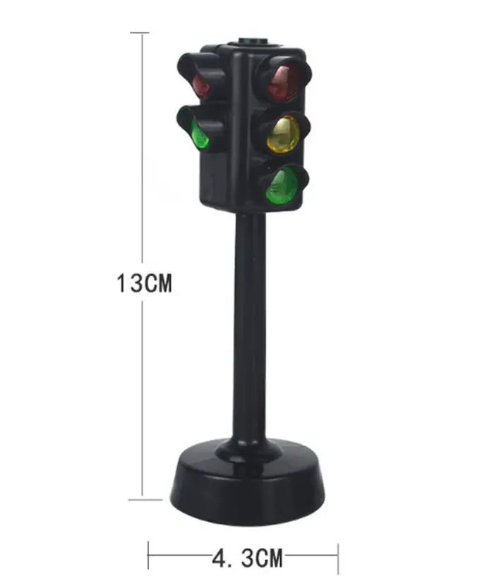 Sécurité éducation feu de circulation jouet lampe bloc brique ville rue vue accessoires panneau barrière limite de vites