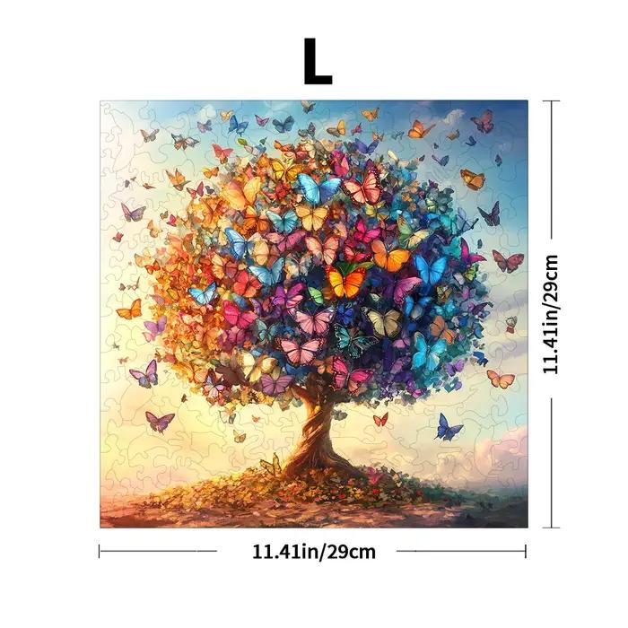 Puzzle en bois pour adultes de qualité supérieure | Superbe œuvre d'art florale et papillon réaliste | Décoration