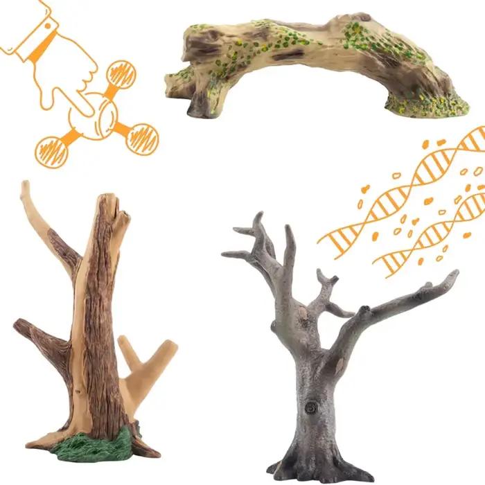 Toymany Simulation 3 pièces arbre accessoire modèle Animal jouet Mini Figurines poupées Action Figurines jouets enfants cadeau gâteau décoration
