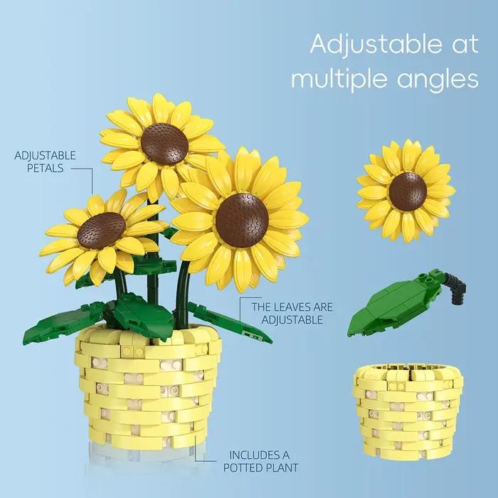 Jouet de construction 3D KNEW BUILT en forme de fleurs (tulipe