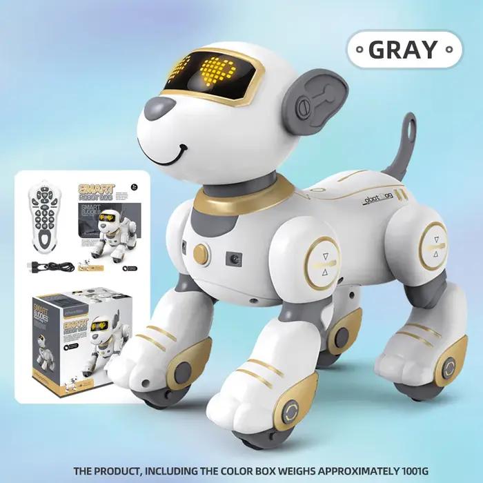 Jouet robot chien intelligent : commande vocale, figures programmables, détection tactile, musique et danse, cadeau pour garçons et enfants