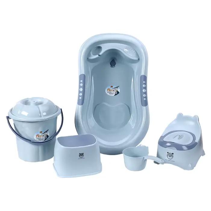 Ensemble de bain pour bébé 7 pièces avec tabouret