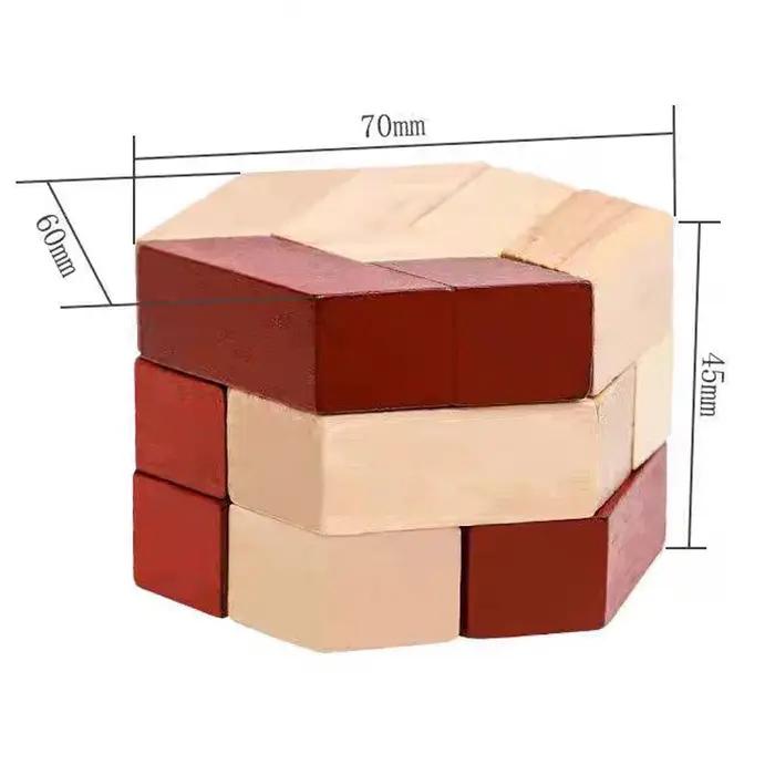 Puzzle 3D en bois Hexagonal IQ logique formation casse-tête défi mental Montessori cadeaux éducatifs pour enfants garçons filles