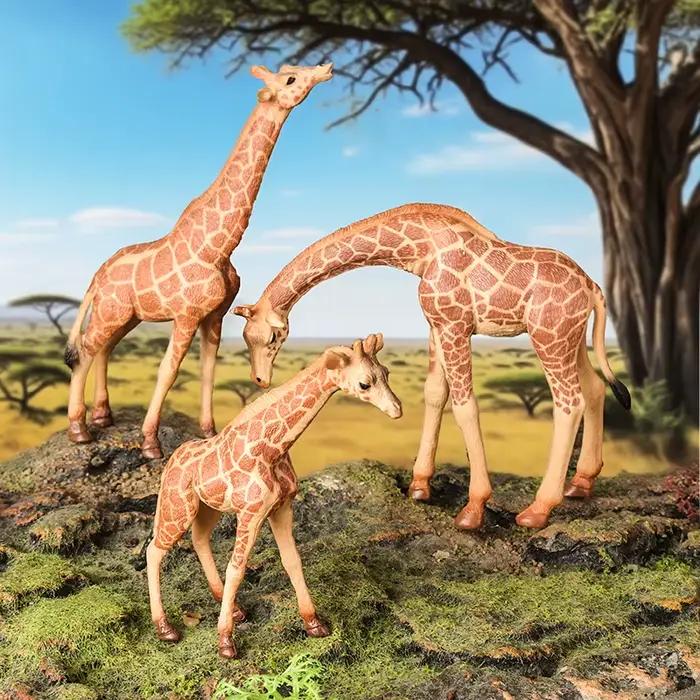 Oenux Zoo afrique Animal sauvage girafe Simulation modèle figurines d'action PVC éducatif mignon jouet pour les enfants