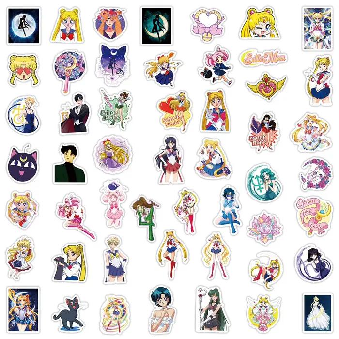 10/30/50pcs Dessin Animé Sailor Lune Autocollants Anime Graffiti Autocollant BRICOLAGE Cahier Casque