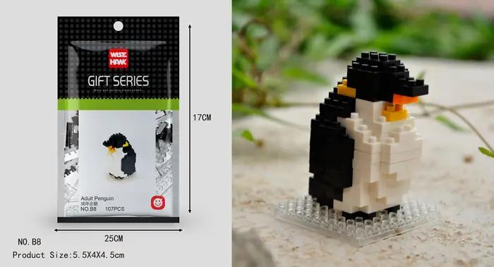 Wisehawk diamant mini blocs de construction animal jouet sac