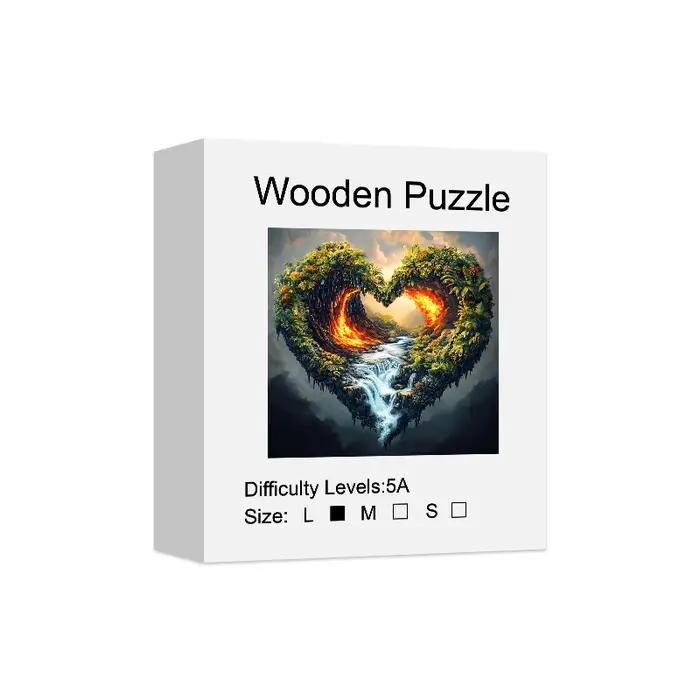 Puzzle en bois pour adultes en forme de cœur, décoration de maison moderne, idée cadeau pour anniversaire, fêtes des Mères et Pères, Saint-Valentin, Thanksgiving, Halloween, Noël