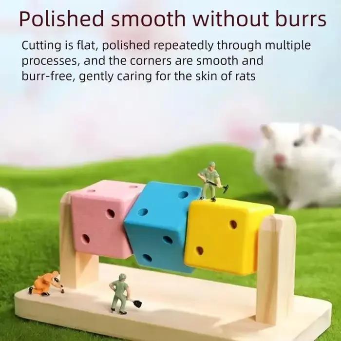 Jouet à mâcher en bois coloré brun foncé en forme de cube de Rubik pour petits oiseaux perroquets hamsters occasions spéciales distractions ludiques sécurité durable