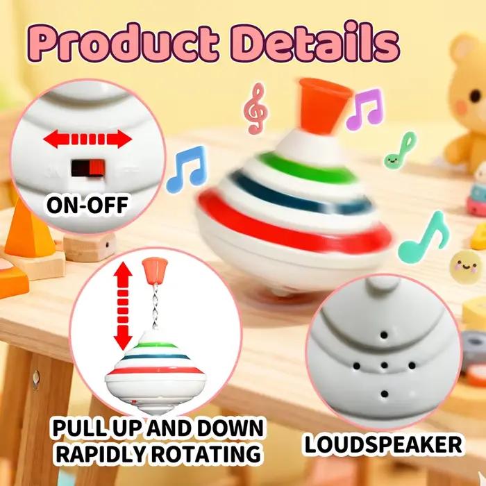 Jouet musical toupie clignotante et sonore lumineuse pour enfants occasions spéciales coordonner œil-main
