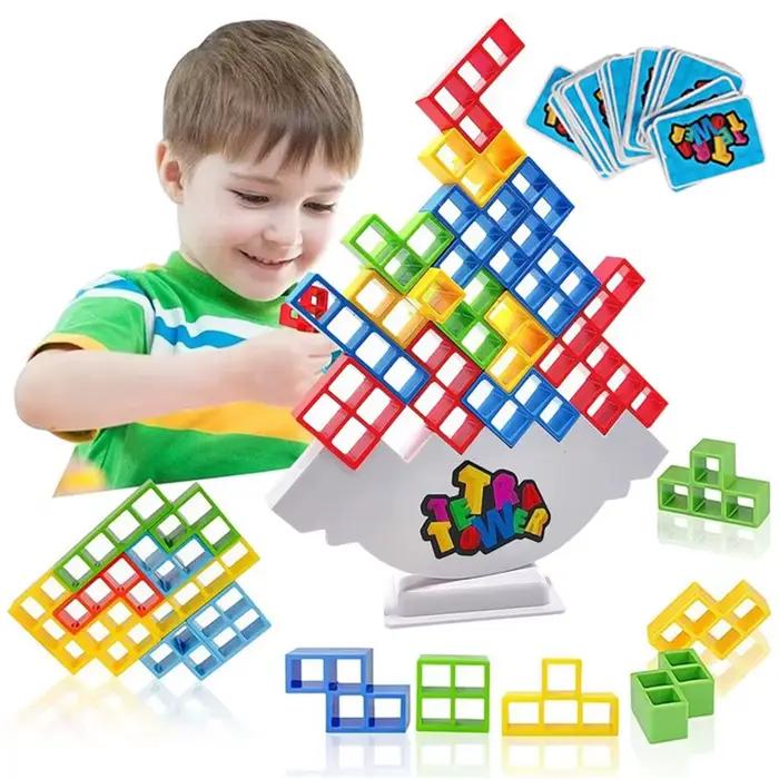 Tetra tour Balance blocs empilables jeu bloc de construction brique jouet de bureau jeux de société 2 joueurs fête de famille jeu amusant enfant cadeau