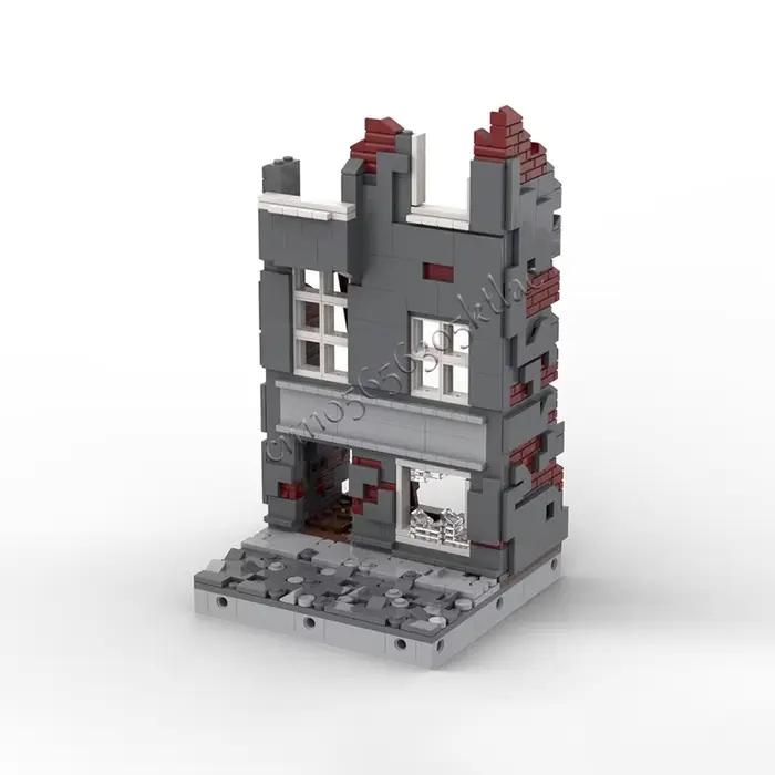 Série de maisons ruines médiévales personnalisables pour scènes de rue