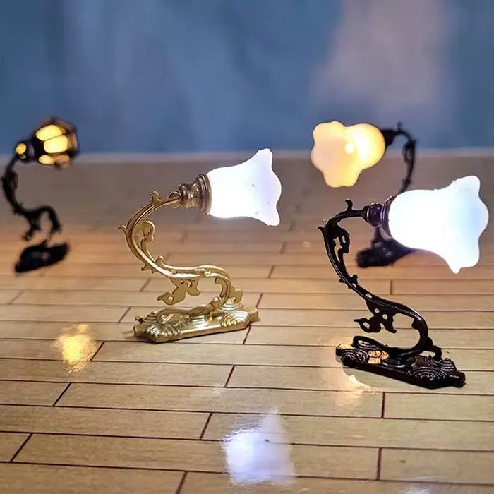 2 pièces maison de poupée applique modèle jardin cour lustre Table de sable lumière LED