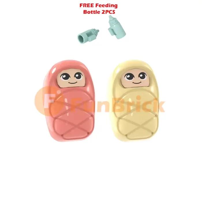 Blocs de construction pour bébés, jouets, briques MOC, bricolage, chariot pour nourrissons, cadeaux
