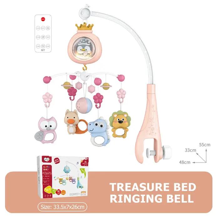 Meuble de berceau avec projecteur et veilleuse rotatif musical pour nouveau-nés occasions spéciales berceuses apaisantes design coloré chambre bébé