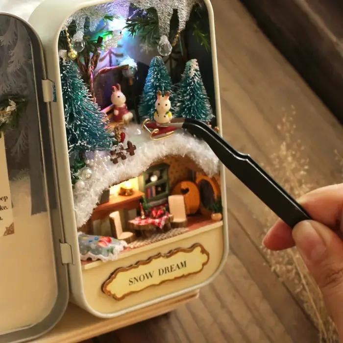 Boîte de théâtre, maisons de poupée en bois, maison Miniature, thème nostalgique, meubles, accessoir