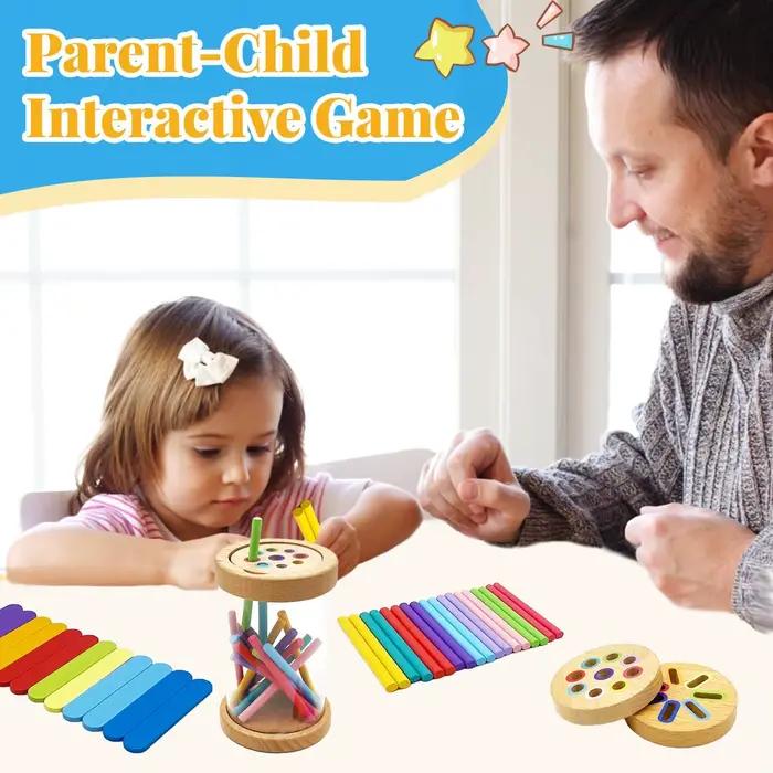 Jouets Montessori de tri de couleurs en bois, jouet éducatif pour l'éveil, développement de la motricité fine et sensorielle, jeux d'association, jouets d'éveil sensoriel