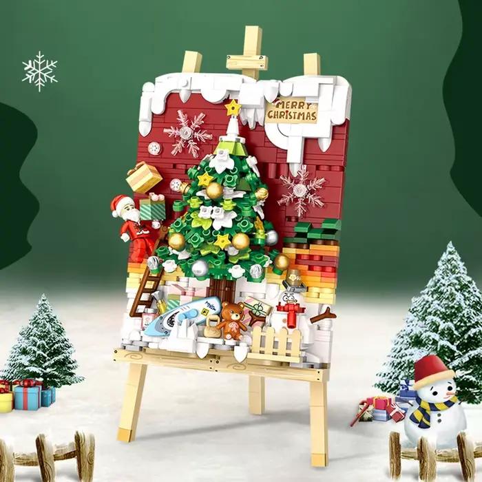 Décennie s de construction de puzzle de dessin d'arbre de Noël