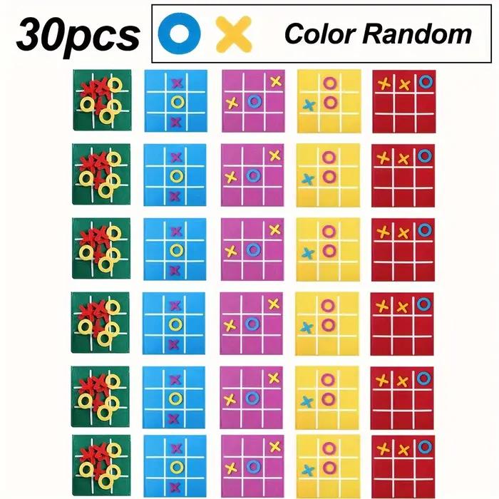 30 jeux de stratégie Tic-Tac-Toe en vrac, avec sac de rangement | Mini jeux de société, offre spéciale pour les fêtes d'anniversaire, oui
