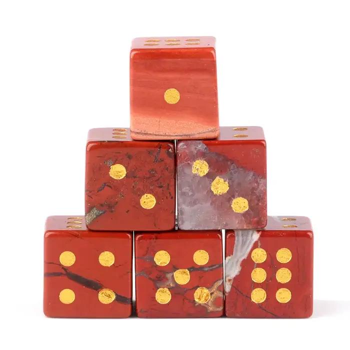 Jeu numérique à 6 faces, pierre naturelle de 16mm, ensemble de dés à pierres précieuses D6, cristal de guérison, Quartz pour jeu de société de Table RPG mdn ou enseignement