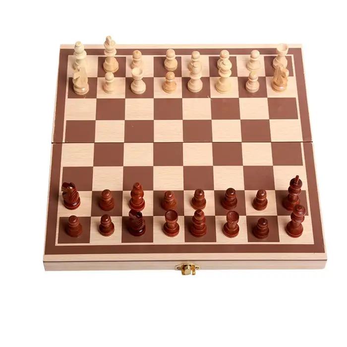 1 ensemble adulte débutant échiquier magnétique pliable jeu d'échecs en bois jeu de Puzzle dames jeux
