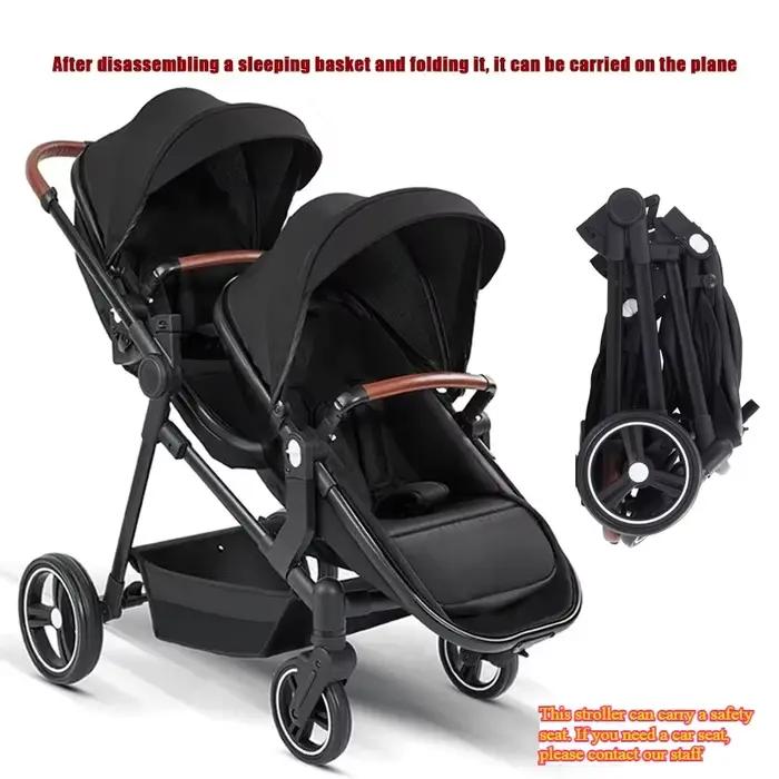 Poussette double multifonctionnelle pliable 2026