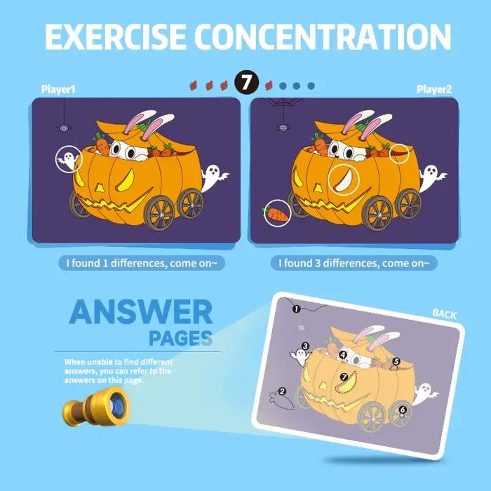 Ensemble d'entrainement de concentration de jeu Gowinbaby 10 feuilles trouvez la difference educatif durable pour enfants et adultes occasions speciales