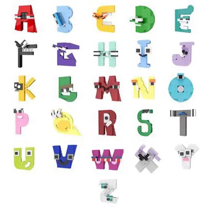 Ensemble de blocs de construction alphabétiques A-Z pour l'éducation et la création, jouets DIY en plastique ABS, cadeaux pour anniversaires et Noël, activités éducatives et loisirs familiaux