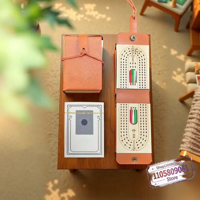 Jeu de cribbage comprenant des cartes à jouer, 6 pions, jeu de table amusant pour 2 à 4 joueurs, jeu de cartes portable pour adultes et enfants.