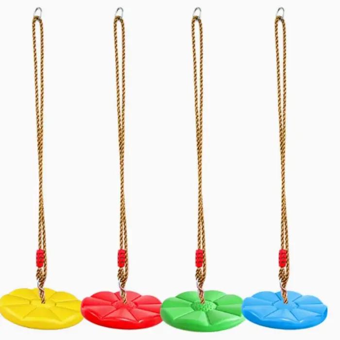 Balançoire à disque octogonal pour enfants rouge et bleu épaissie suspendue pour intérieur extérieur jeu sport jardin cour