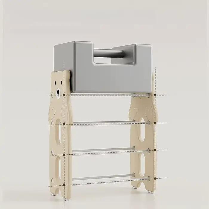 Organiseur de jouets pour enfants sur pied, armoire de rangement multi-niveaux avec étiquettes pour jouets et livres pour bébés